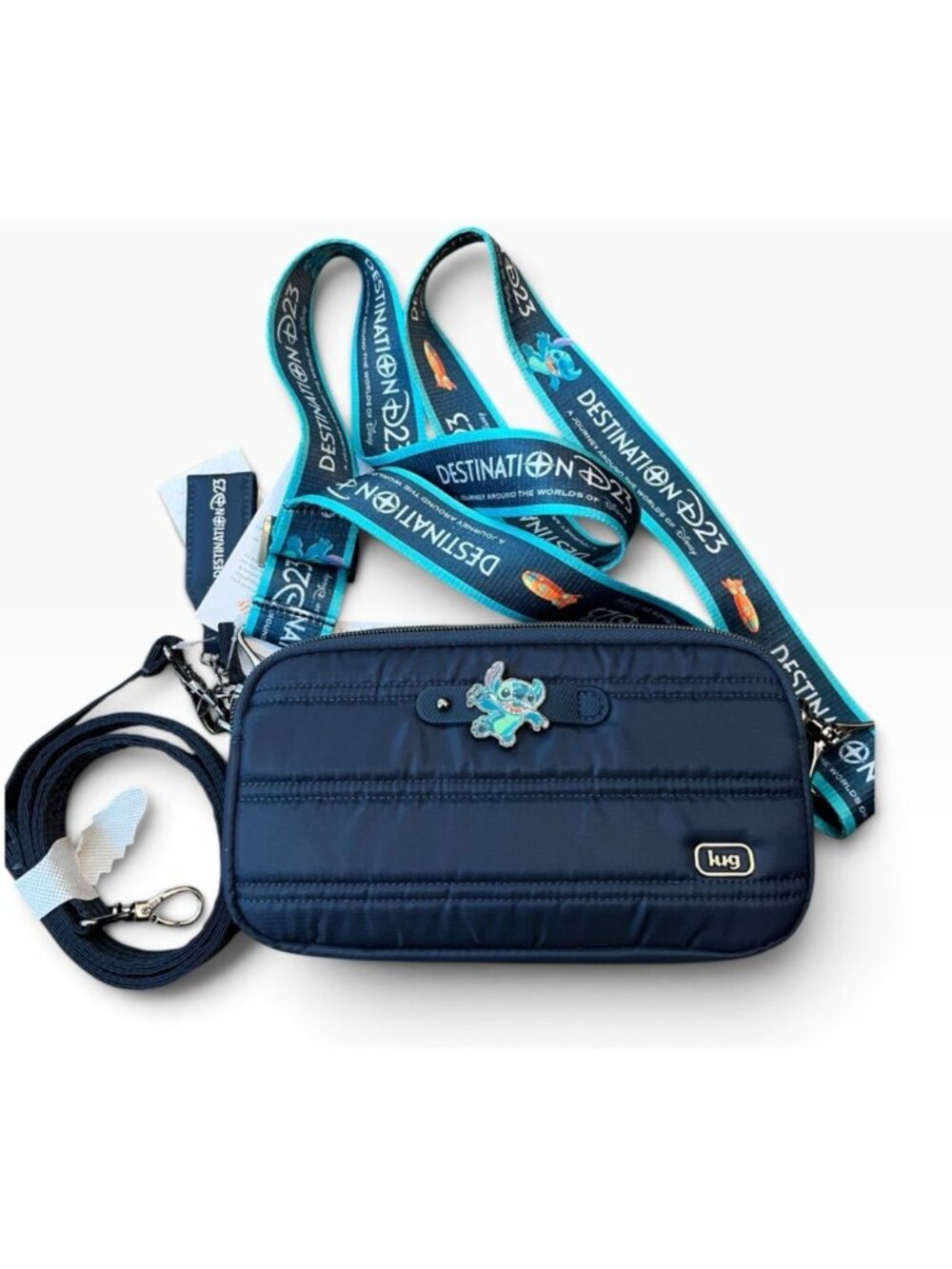 Lug x Disney Destination D23 Exclusive Stitch Convertible Crossbody Bag Navy NWT